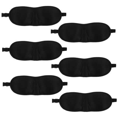 HAMPPLIES 6個 男女兼用立体アイマスク 光遮断 ブラックアウト 通気性ソフトメモリーフォーム 睡眠用 飛行機旅行適用 快適な深い眠り用