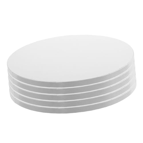 PRETYZOOM 5pcs Cake Decorating Boards Corrugated Cake Bases for Pastries Sturdy Round Bottoms for Birthdays Weddings Home Baking and Professional Use