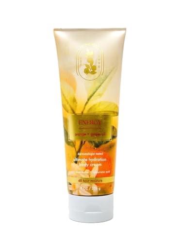 Bath and Body RE CHARGE ORANGE & GINGER Ultimate Hydration Body Cream with Shea butter + hyaluronic acid 8 oz / 226 g Pack of 1
