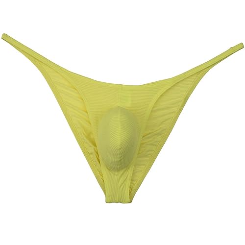 Men's Ultra Thin Ice Silk Cheeky Briefs Underwear Male Bulge Pouch Pucker Butt Bikinis Underpants String Lingeries4