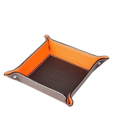 FrasiBags Bandeja Vaciabolsillos de Piel Made in Italy, Vaciabolsillos Recibidor para Llaves, Vacia Bolsillos de Cuero, Bandeja Porta Objetos Quadrada (Marrón)