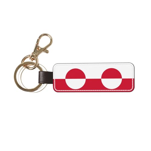 rrxnbcgg Anillo de acero inoxidable con bandera de Groenlandia para llaves, bolsas o mochilas