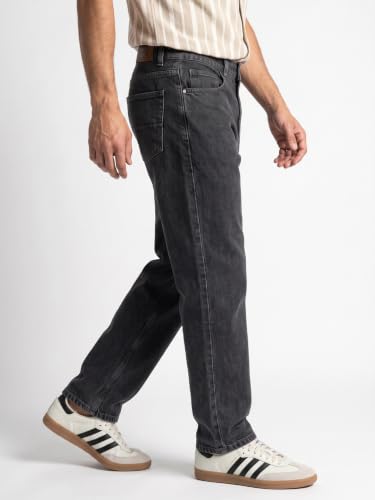 Image of Urbano Fashion Men's Relaxed Fit Washed Denim Jeans Non-Stretchable