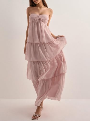 Image of Women Y2k Backless Long Dress Halter Tie Neck Maxi Dress Flowy Beach Sundress Summer Streetwear
