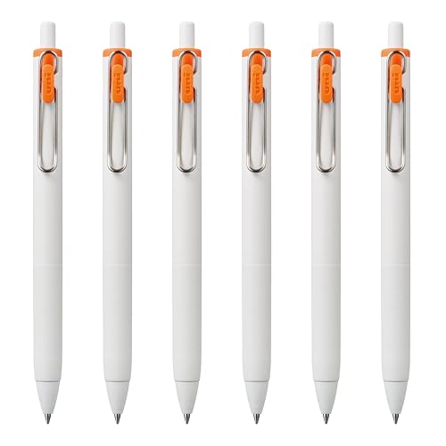Bolígrafos Uni-Ball one Gel retráctil tinta naranja x6 miniatura 1
