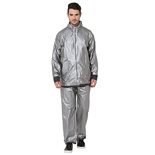 ZEEL Mens Raincoat with Adjustable Hood Reversible Raincoat for Men