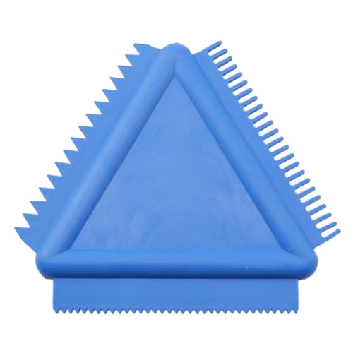 YTgilo MS14 Art Paint Scraper Blue Rubber Triangle Woodgrain Tool for Walls, Wood, Fabric, Canvas, Paper