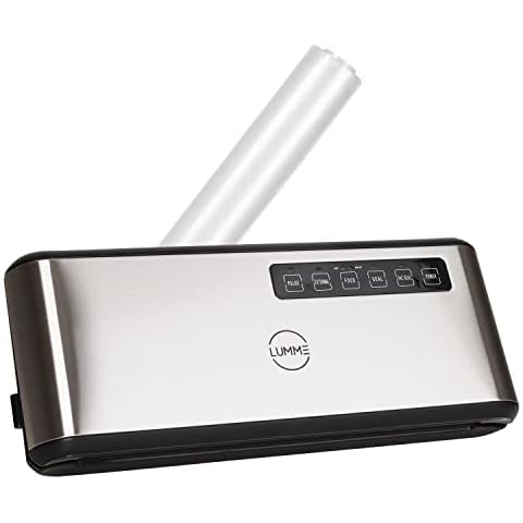 Lumme Vacuum Sealer Machine, 110W Suction Power, Bags Included, Compact One-Touch Automatic with External Vacuum System, Pulse mode, Dry Moist Fresh Modes for All Saving needs Cover