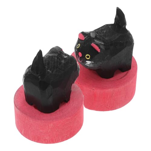 NUOLUX 2個木製黒猫型単筆削り器 手動コンパクトデザイン 教室用学用品 教師報酬と誕生日パーティー景品に