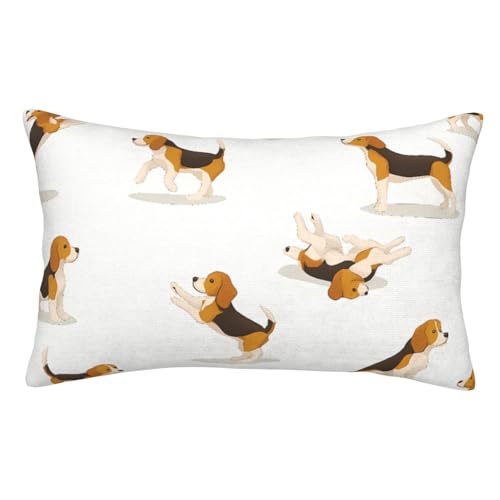 遊んでるビーグル 犬柄 枕カバー 両面 プリントアニメ 抱き枕軟らかい 50 Cm X 75 Cm