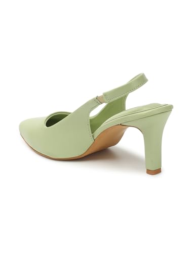 Image of ELLE Women Stylish and elegant Slingback Kitten Heel Mule Sandal