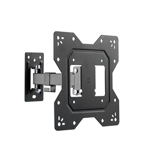 PureMounts TV Wandhalterung, neigbare und schwenkbare Universal Halterung, max. VESA 200x200 mm, für 23-43 Zoll Flach & Curved Ferseher Monitor bis 30kg, schwarz