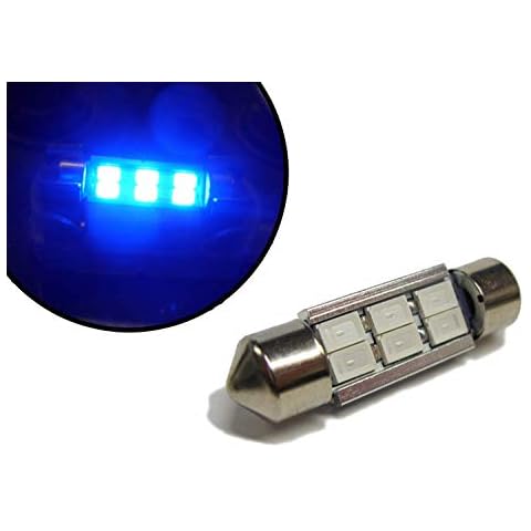 CarModShop 36MM-Bx2 2 X Blue 6 LED Interior Festoon 36mm-12v 24v C5W 239 C5W Bulbs Lighting Lamp Spare Part Cover