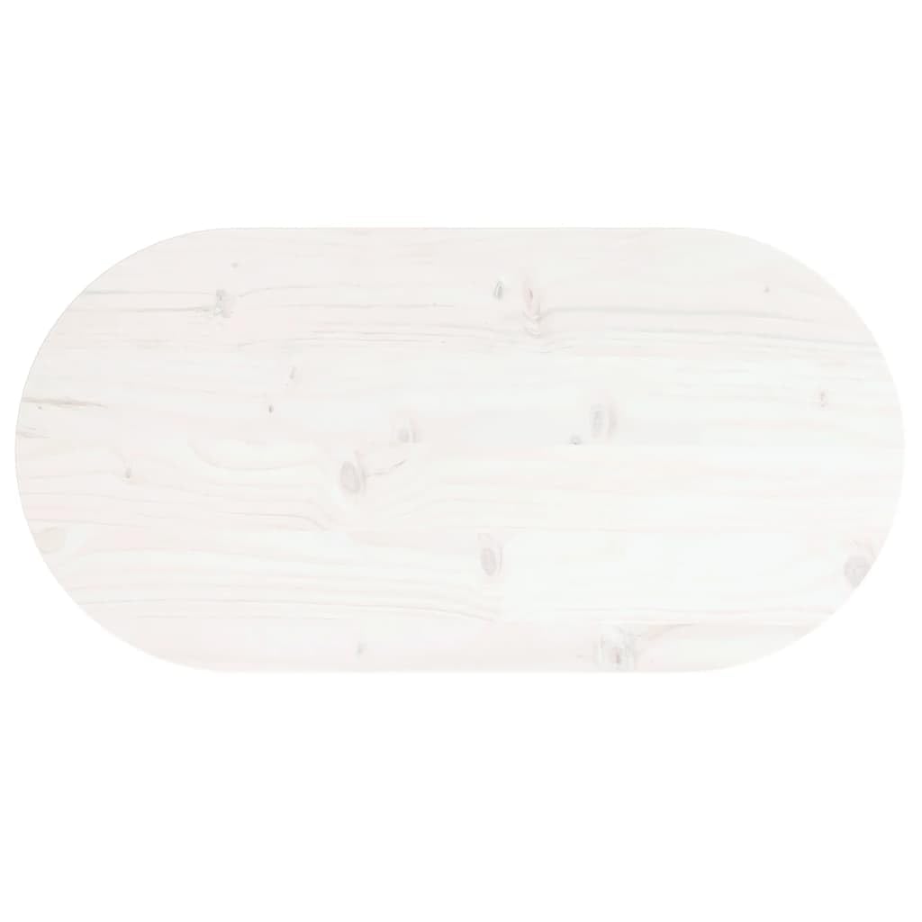 vidaXL Tischplatte, Ersatztischplatte für Couchtisch Beistelltisch Bartisch, Esstischplatte für Restaurants Cafés, Couchtischplatte Holztischplatte Schreibtischplatte, Weiß Massivholz Kiefer Oval