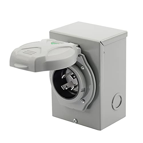 BESYL 30Amp Generator Power Inlet Box, 4 Prong L1430P Indoor/Outdoor