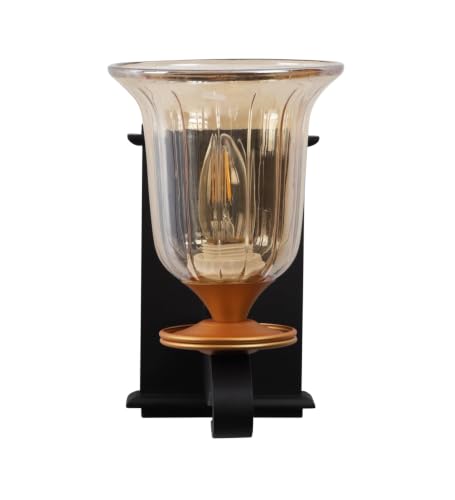 Image of ELIANTE by Jainsons Lights | Wooden Wood- Metal Wall Light -S- - Included Bulb | Multi Metal Wall Light | for Living Room, Bedroom, Hallway | E27 Holder | 3 Year Warranty