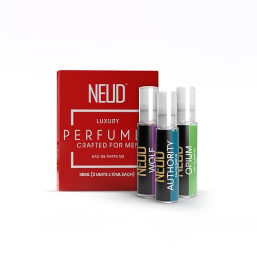 Image of NEUD Luxury Perfume Gift Set for Men - Long Lasting Eau de Parfum, Citrus, Lavender, Cedarwood Fragrance - 1 Pack (3 x 10ml Vials)