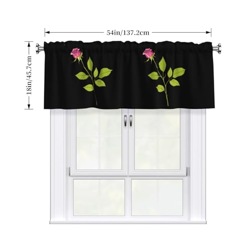 Cortina Valance 54x18 pulgadas con estampado de rosas miniatura 4