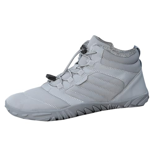 Botas de invierno para hombre, botas de caña corta, forradas, ligeras, botas de senderismo, cómodas, antideslizantes, para senderismo, trekking, cálidas, clásicas, gris, 40 EU