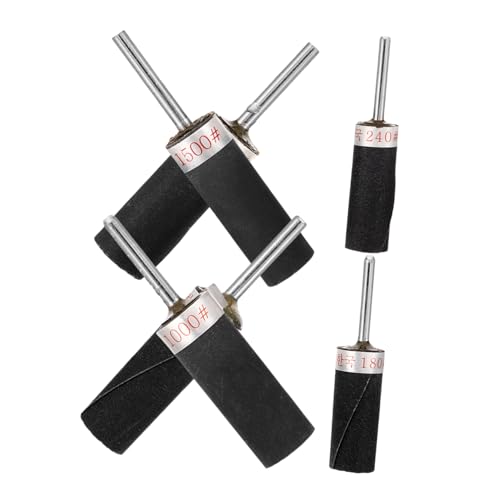 ROMISBABA Rotary Tool Sanding Drums Set 6pcs Sandpaper Roll Assortment Cylindrical Grinding Head for Drill
