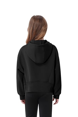 Rolanko Girls Zip Up Hoodies Cropped Sweatshirts Long Sleeve Jackets with Pockets Kids Tops Clothes 7-15 Years3