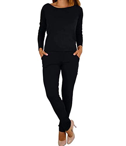 Women's 1PC Trendy Jumpsuit Slee   veless Broken Hole Waisted Club Long Romper Outfit, Medium,  09-black