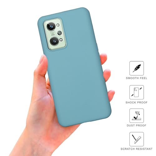Image of SPRIG Compatible with Realme GT 2 Premium SilkTone (Liquid Silicone) Back Cover Drop Tested Shock Proof Mobile Case for Men, Women, Boys and Girls with Camera Protection (Light Green)