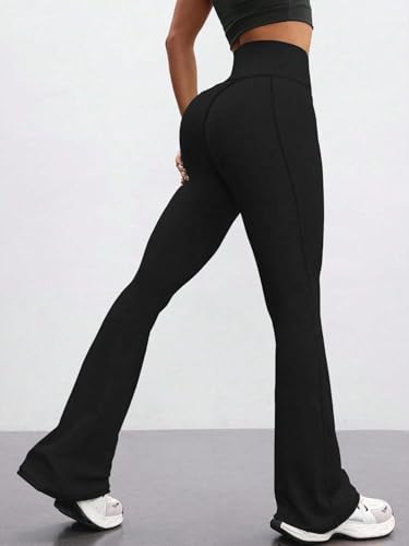 Women's Flare Yoga Pants Flare Leggings High Waisted Tummy Control Workout Casual Bootcut Pants Wide Leg Pants3