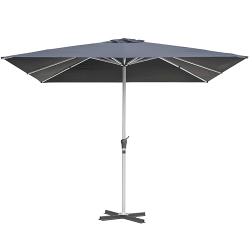 RANSENERS Premium Große Sonnenschirm 300 x 300 cm mit 8 Rippen und Kreuzfuß Schutzhülle Inklusive 240g/ Verdickter Gewebe mit UV 50+ für Garten Terrasse Kaffeehaus im Freien