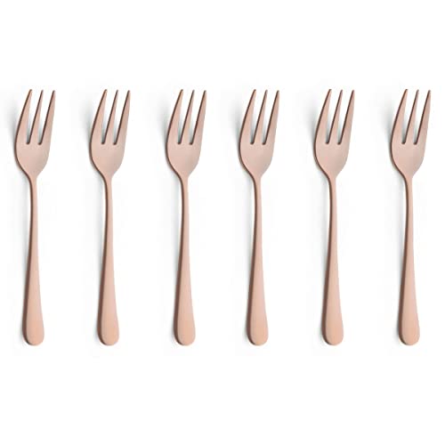 Amefa AUSTIN Kuchengabel Besteck Set 6-teilig | Edelstahl Kuchengabeln 6 Stück mit PVD Veredelung | Kupfer Besteck satiniert | 14,3 cm | rostfrei &...