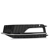 CNNELL Left Side Front Bumper Fog Light Cover Grille Chrome Compatible with Audi A4 S-Line B8.5 2013-2016/Compatible with Audi A4 S4 B8.5 2013-2016 8K0807681L 8K0807681N