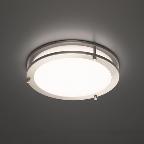 Builder Essential Axis LED 10in Round Flush Mount 16W 1,100 Lumens with 5-CCT Selectability 2700-3000-3500-4000-5000K in Brushed Nickel - Image 3