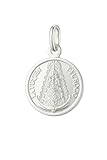 Only faith Medalla de la Virgen del Rocío en Plata de Ley 925, 1,5 cm de Diámetro, Colgante Religioso (Virgen del Rocio 15 mm)