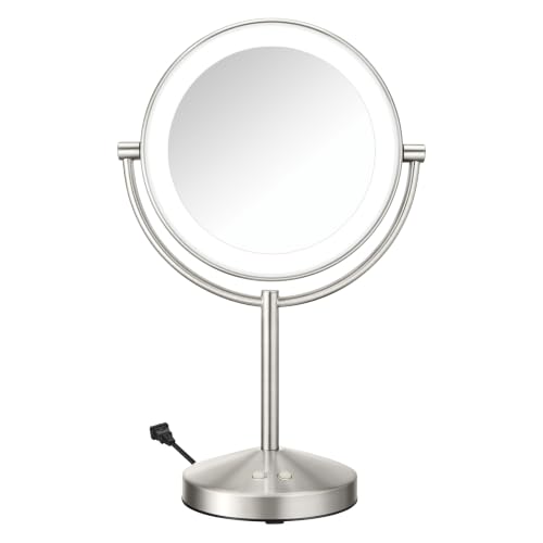 Conair LED Vanity Mirror, Double-Sided, 10x Maginification, Satin Nickel