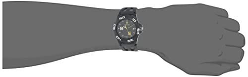 SF Quartz Analog Black Dial Plastic Strap Watch for Men-NS7929PP08