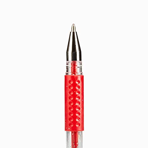 Image of KINGART 400-12 Glitter Rollerball Gel Pens, 12 Sparkling Colors with Soft-Grip Comfort, XL Ink Cartridge - More Ink, Great for All Ages, Writing, Coloring, Doodling, Scrapbooking, Journaling & More