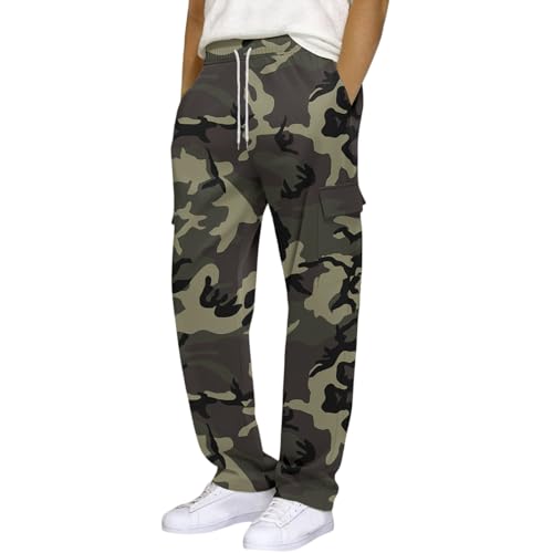 Sweatpants for Men Lightweight Baggy Stretch Drawstring Elastic Waist Casual Pants Camouflage Trousers with Pocket4