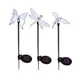 Twisted Enterprise LLC. Solar Yard Lights LED Lawn, Pond and Garden Decorations and Accessories, Dragonfly, Butterfly & Hummingbird Stake Light with Solar Powered Color Changing LEDs