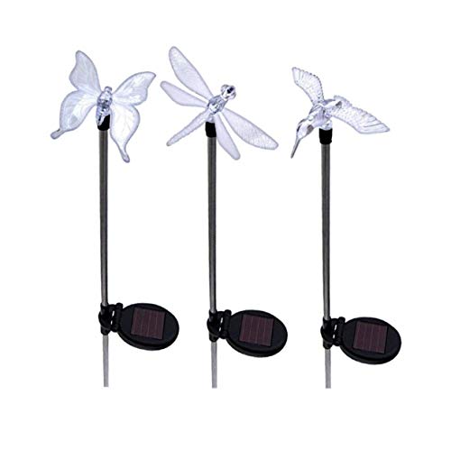 Twisted Enterprise LLC. Solar Yard Lights LED Lawn, Pond and Garden Decorations and Accessories, Dragonfly, Butterfly & Hummingbird Stake Light with Solar Powered Color Changing LEDs