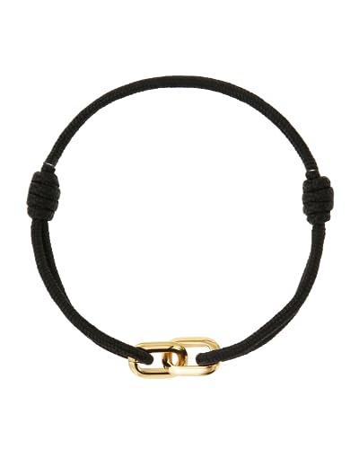 Made by Nami Nautical Bracelets for Men Adjustable and Waterproof Rope Bracelet for Men with Stainless Steel Charm Gift for Him (Black Gold)2