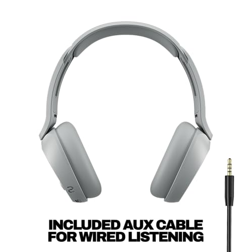 Image of Skullcandy Icon 180 Wireless On-Ear Bluetooth Headphones, Up to 50 Hours Battery, Lightweight and Travel Ready, Secure Fit, Sweat and Water Resistant, Microphone iPhone Android - Cement