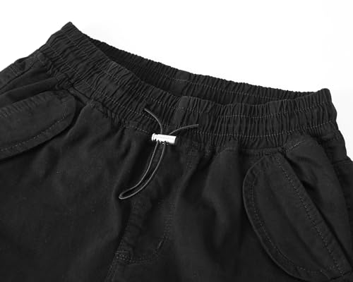 Image of Girls Cargo Pants Kids Pants Khaki Elastic Ankles Wide Leg Teen Streetwear Trendy Jogger Sweatpants