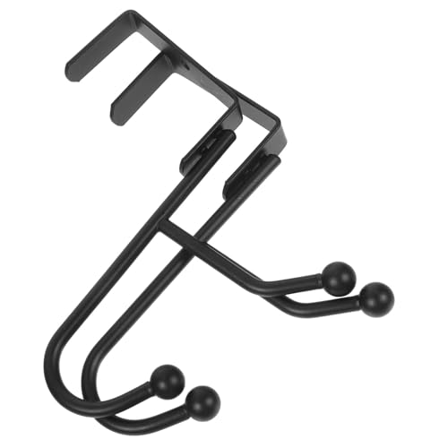 Garneck The Door Hooks 2pcs Metal Door Hangers for Coats Bags Kitchen Utensils Heavy Duty No-Screw Mounting