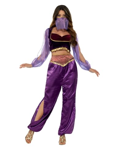 Smiffys Fato de princesa árabe, roxo, com calças, t-shirt e véu