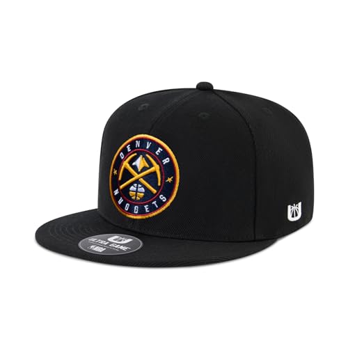 Ultra Game Mens NBA Official Twill Snap Back Ultimate Baseball Cap Hat Denver Nuggets Black One Size