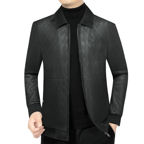 Veste d'automne pour homme à col revers élégant veste casual marron