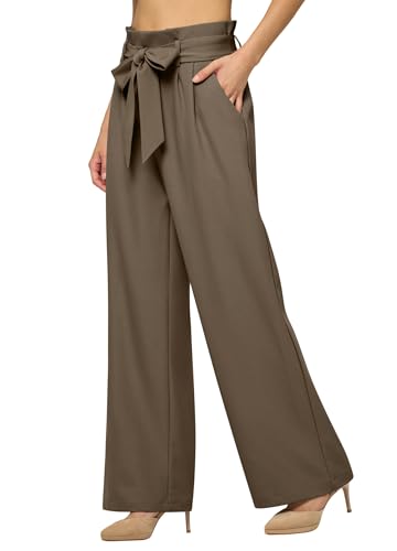 Willit Women's Wide Leg Pants Belted High Waisted Work Dress Pants Casual Palazzo Long Trousers 28"/30"/32"2