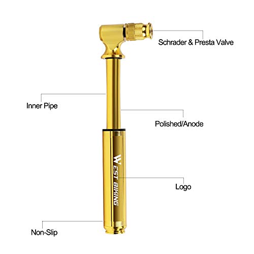 Bomba de bicicleta, Romacci Bomba de ar portátil de bicicleta 160 PSI Bomba de ar de ciclismo Bola d