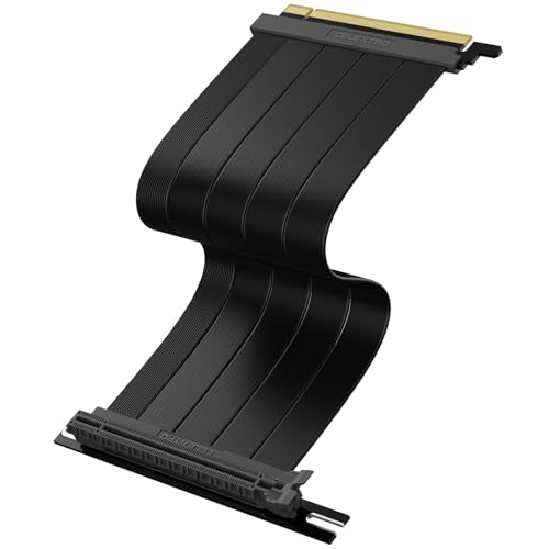 CELEXTRO Ultra PCIe 5.0 Riser Cable x16 10cm Right Angle GPU Graphics Card Extension 128GB/s Bi-Directional Speed Flat Flexible Compatible with RTX 50/40 RX 7000 M.2 Gen5 SSD WRX90/WRX80