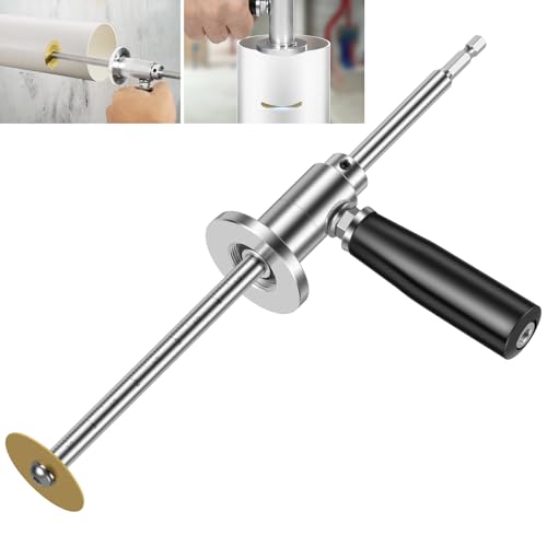 LYDODOKA Inside Pipe Cutter for PVC Pipe Cutter, Stainless Steel Plumbing Inside Cutter Tools with Diamond Grit Cutting Wheel and Handle, 7" Adjustable Cutting Depth for 1-1/2"- 8" PVC Pipe (1Pcs)
